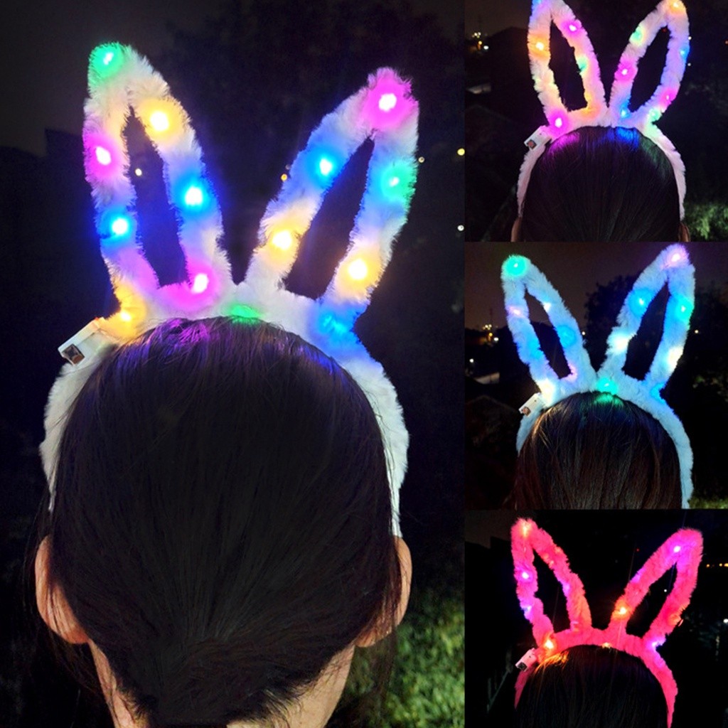 1 Peça Argola De Cabelo Com Orelha De Coelho LED 