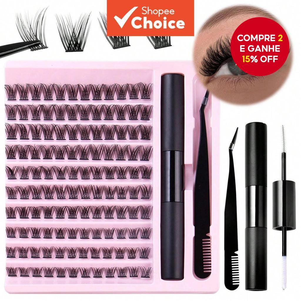 Kit De Extensão De Cílios DIY , Aglomerados Com 