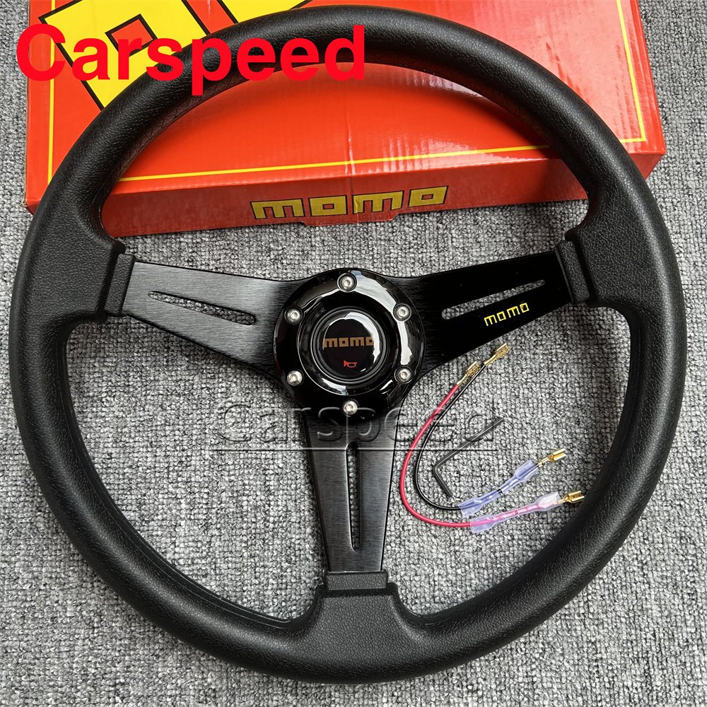 Volante MOMO De 14 Polegadas , Material PU Preto ,