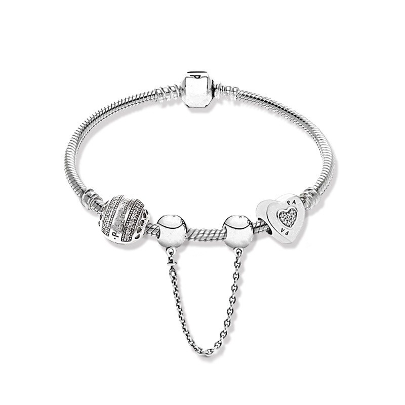 Pulseira de prata 925, incluindo 3 pingentes clás