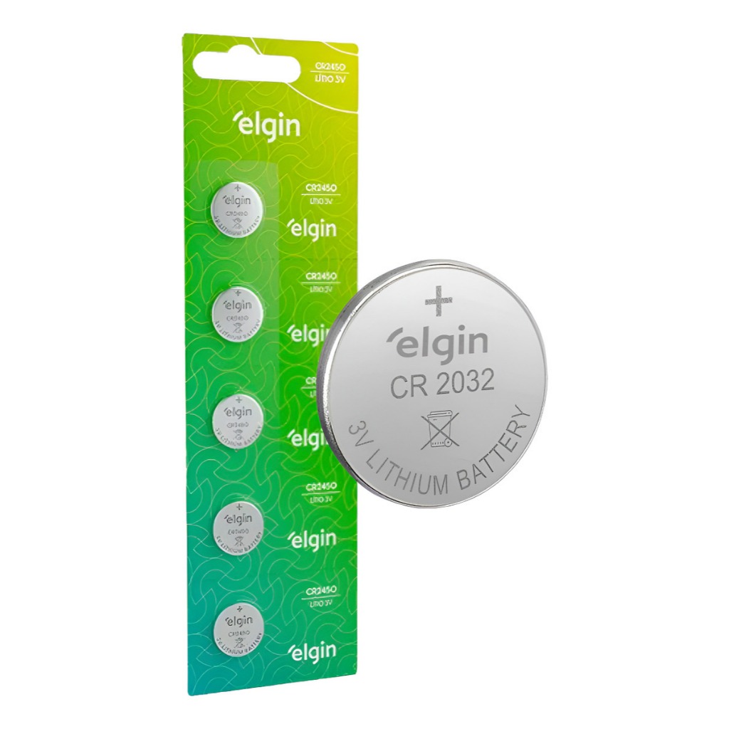05 Pilhas Bateria 3v Cr2032 Elgin (Cartela / Blist