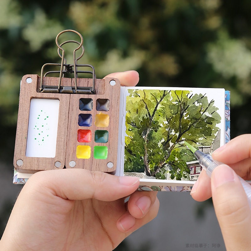 Portátil Mini Conjunto De Aquarela De Viagem Vazi