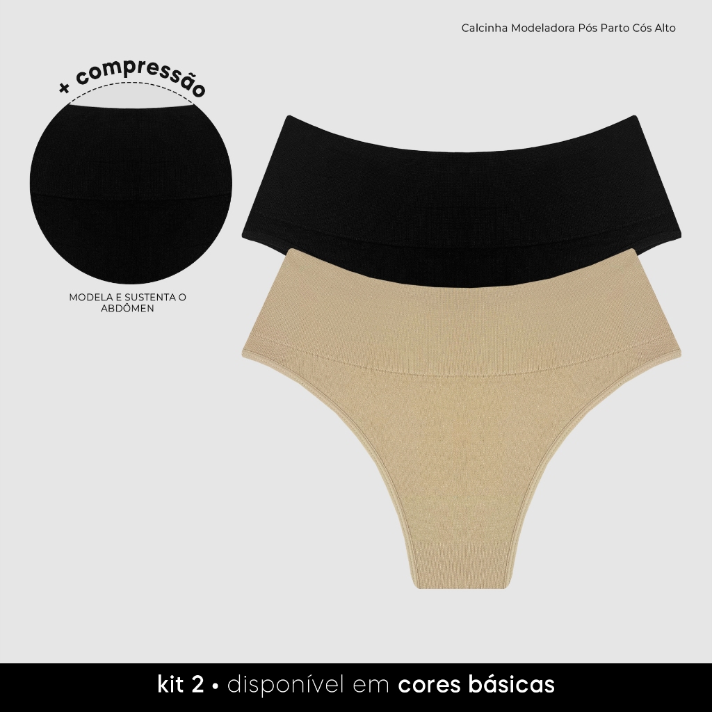 Kit 2 Calcinhas Modeladora Pós Parto Zee Rucci C�
