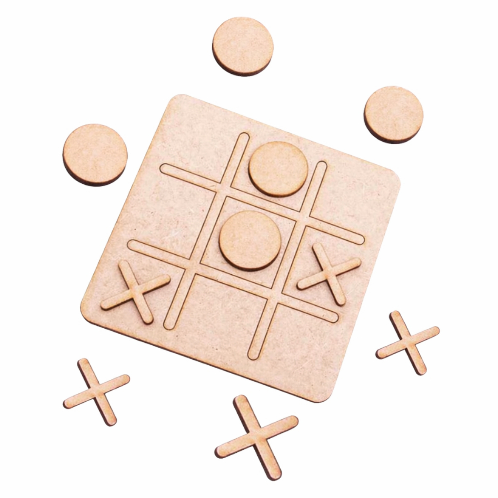 Kit 50 Unidades Jogos Da Velha Tabuleiro Mdf 10x10