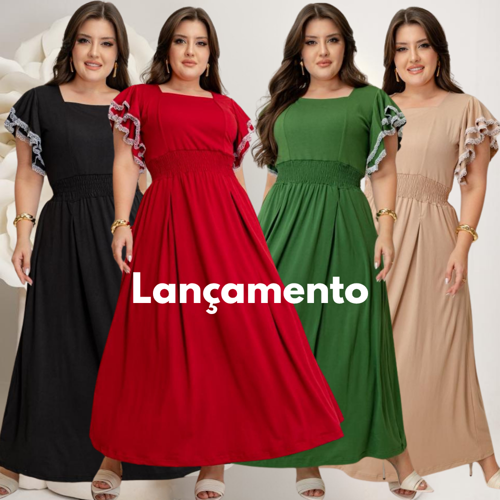 Vestido Midi Feminino Social Suede Com Lastex Moda