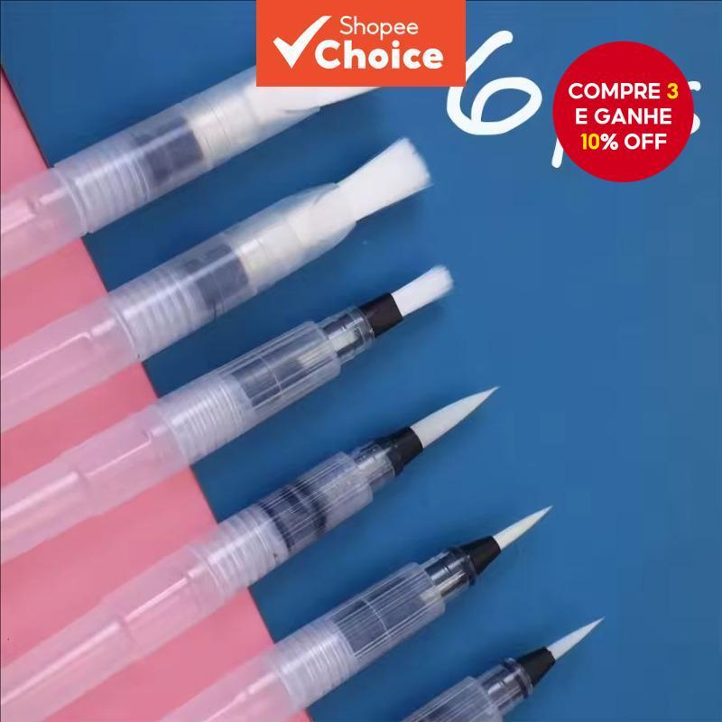 Conjunto de 6 Pincéis de Caneta de Aquarela Refil