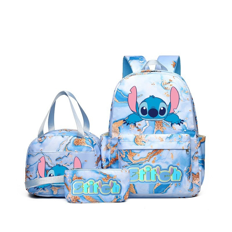 48h Envio-mochila do stitch material escolar infan