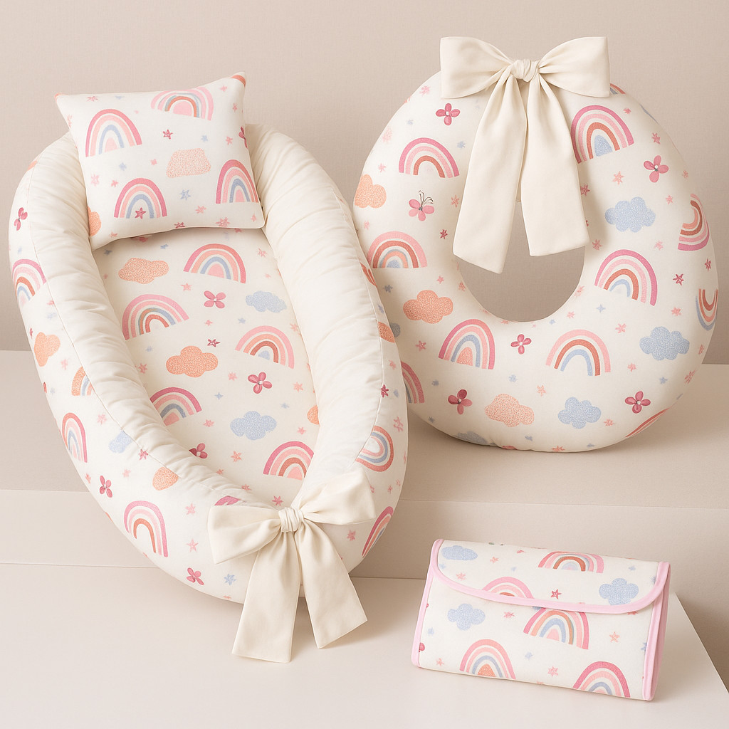 Kit Baby Premium Almofada de Amamentação + Ninho