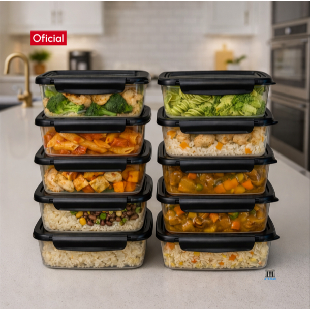 Kit 10 ou 5 Marmita Potes 850ml Travas Laterais Re