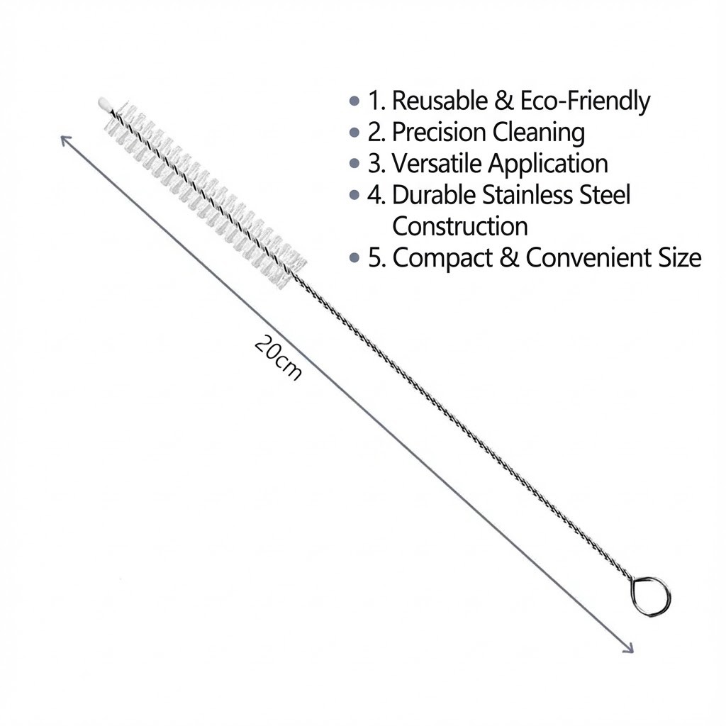 5 Pçs Escova De Limpeza De Tubo Longo Para Canudo