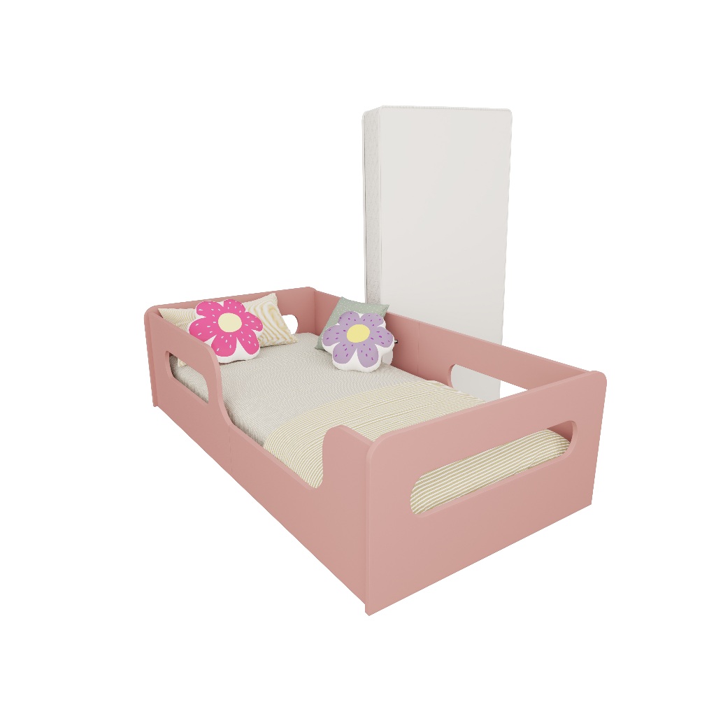 Cama Infantil Montessoriana Com Colchão Proteçã