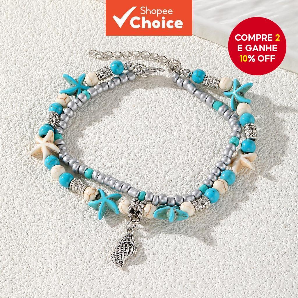 Boêmio Imitação Estrela Do Mar Concha Frisada T