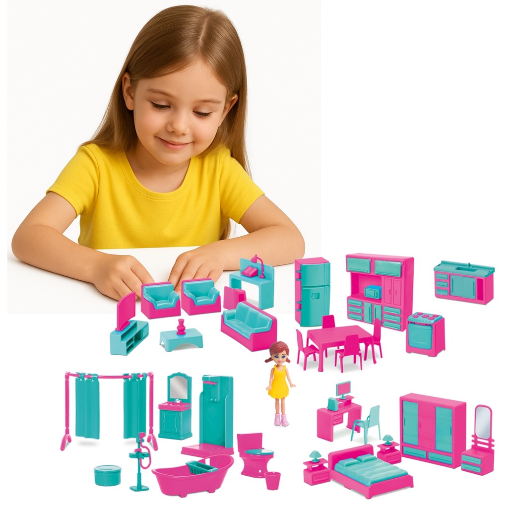 Casa Completa Casinha Sala Quarto Cozinha Banheiro