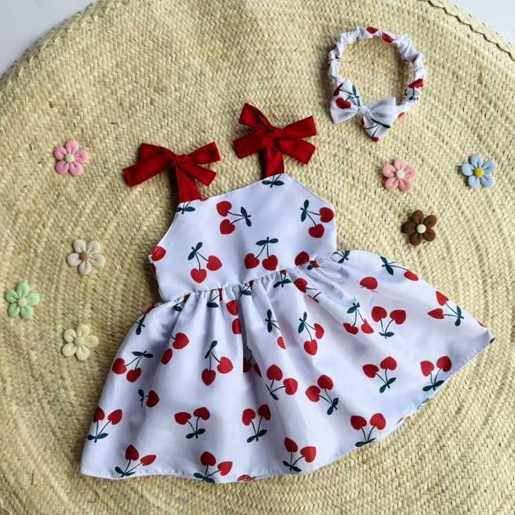 Vestido Menina Infantil + Tiara | 06 meses 1 Ano