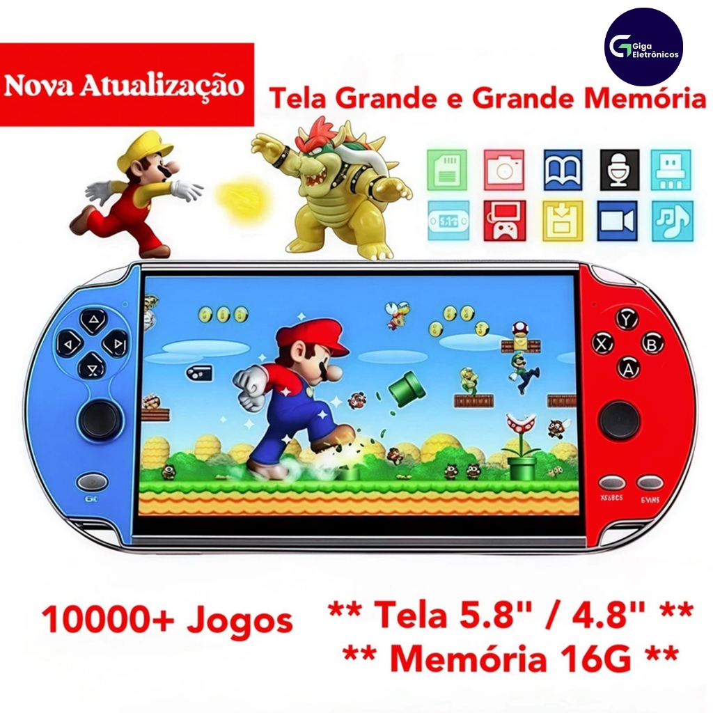 2026 Videogame Portatil 10000 Jogos Retro 16GB Con