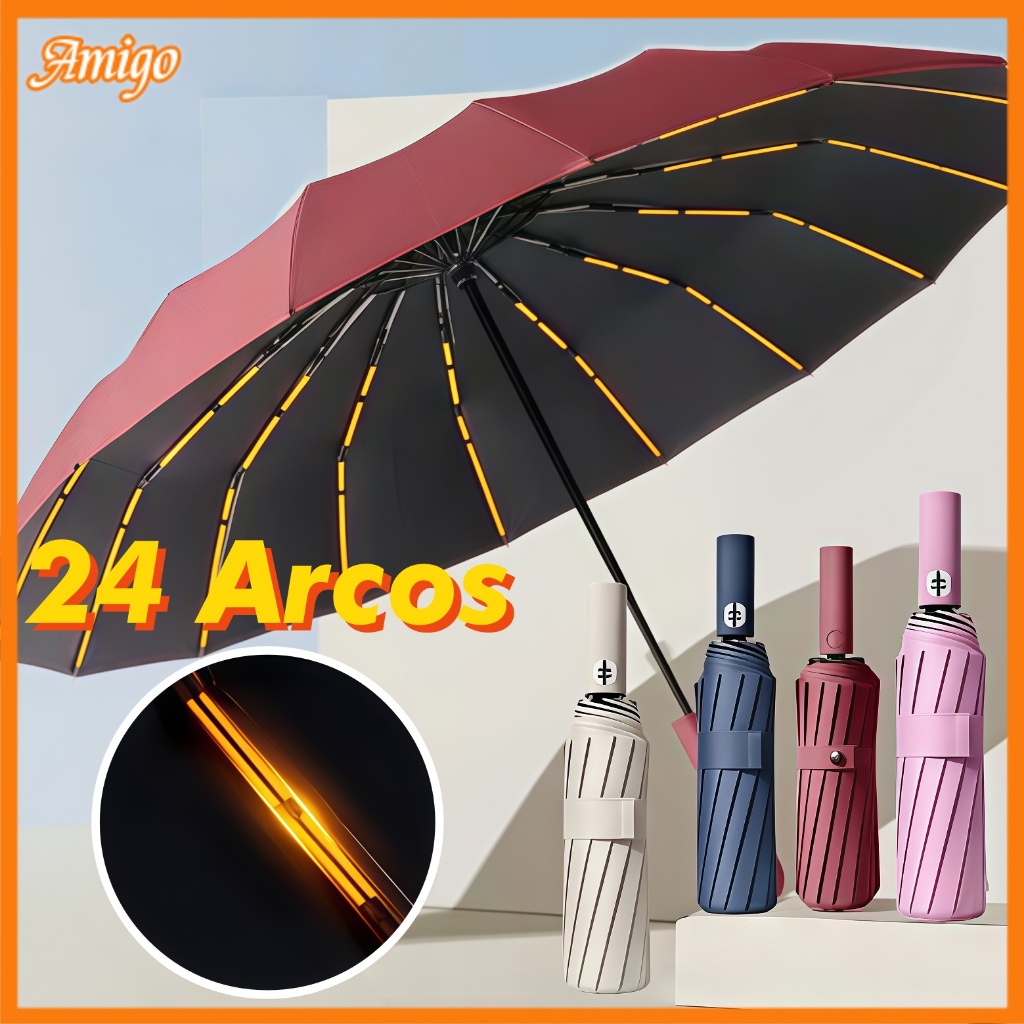 Guarda Chuva Automático Abre E Fecha Reforçado C