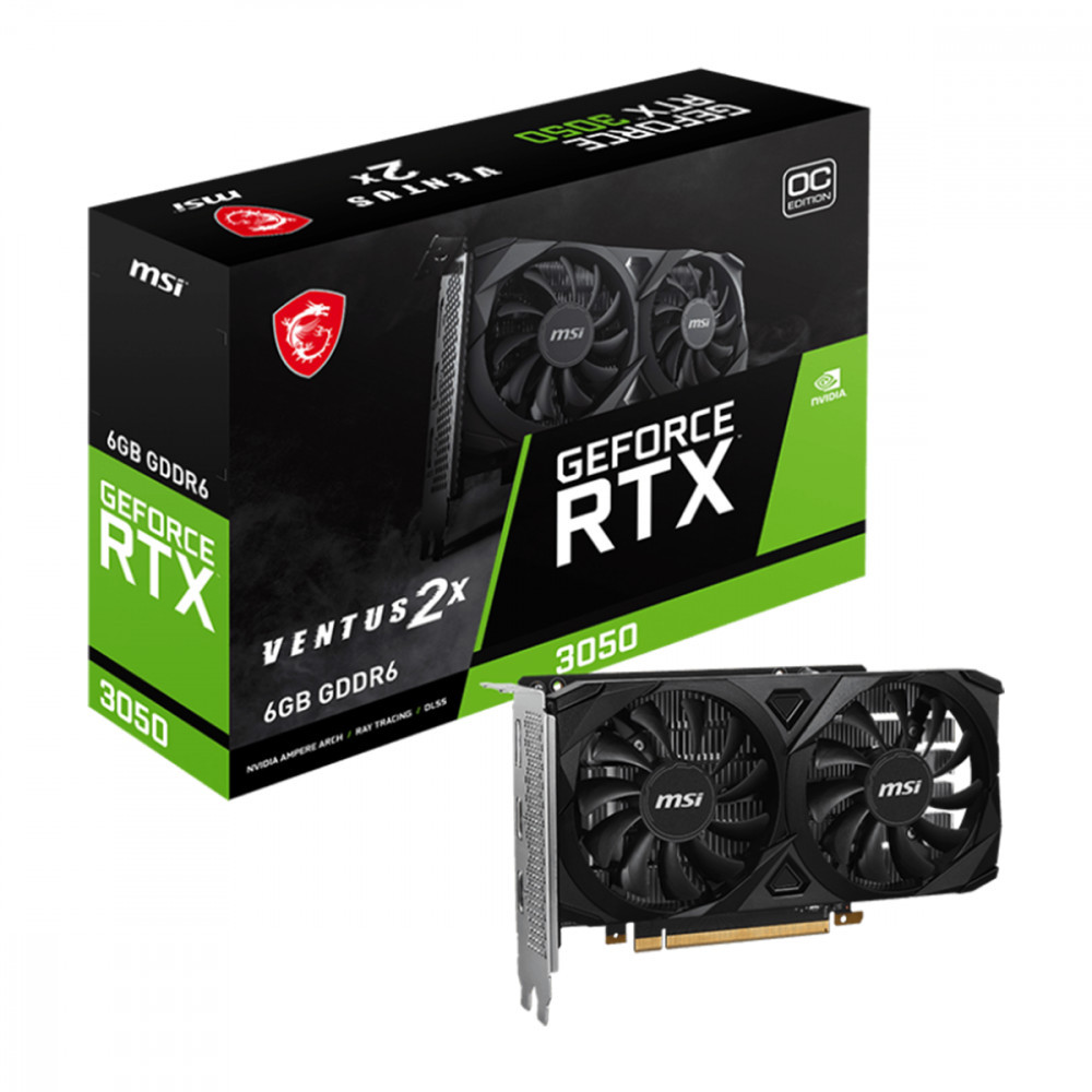 Placa de Vídeo MSI GeForce RTX 3050 Ventus 2X OC 