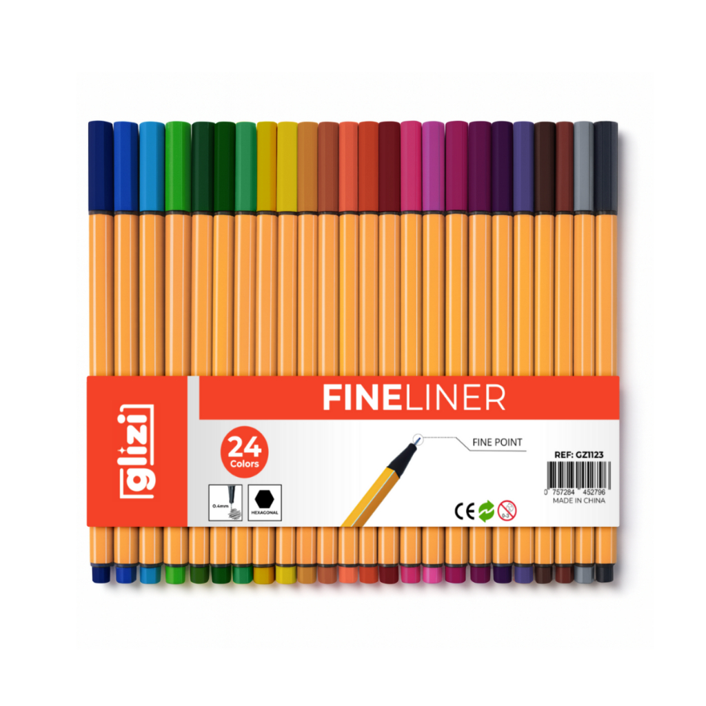 kit 12/24 Canetas Coloridas Fine Line Ponta Fina 0