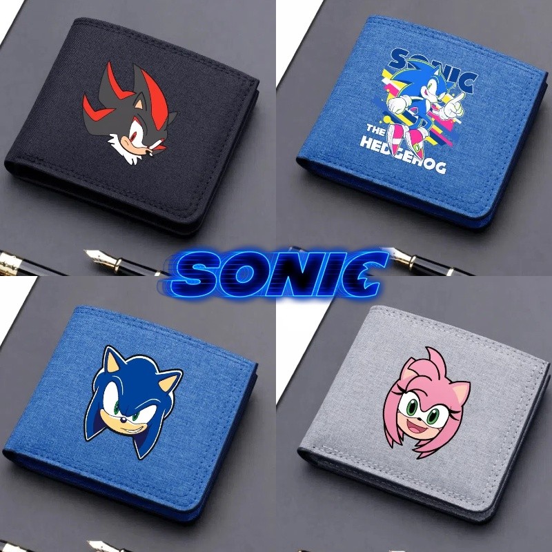 Carteira Sonic Cute Print Padrão Com Zíper Embut