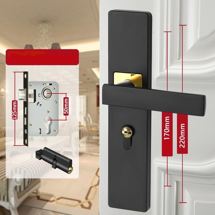 Fechadura de porta preta, sem necessidade de modif