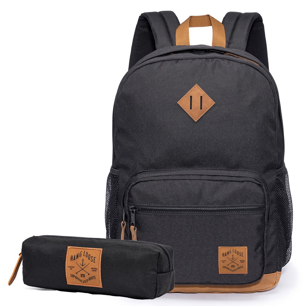 Mochila Estojo Roots Original Preta Hang Loose Cas
