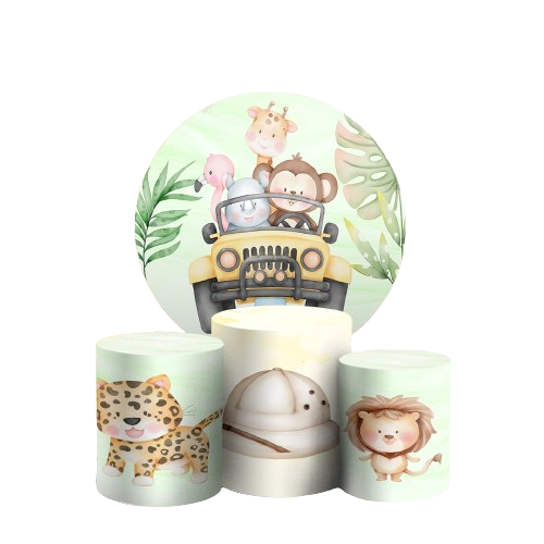 Kit Painel Redondo  + Capas Cilindros Tecido Subli