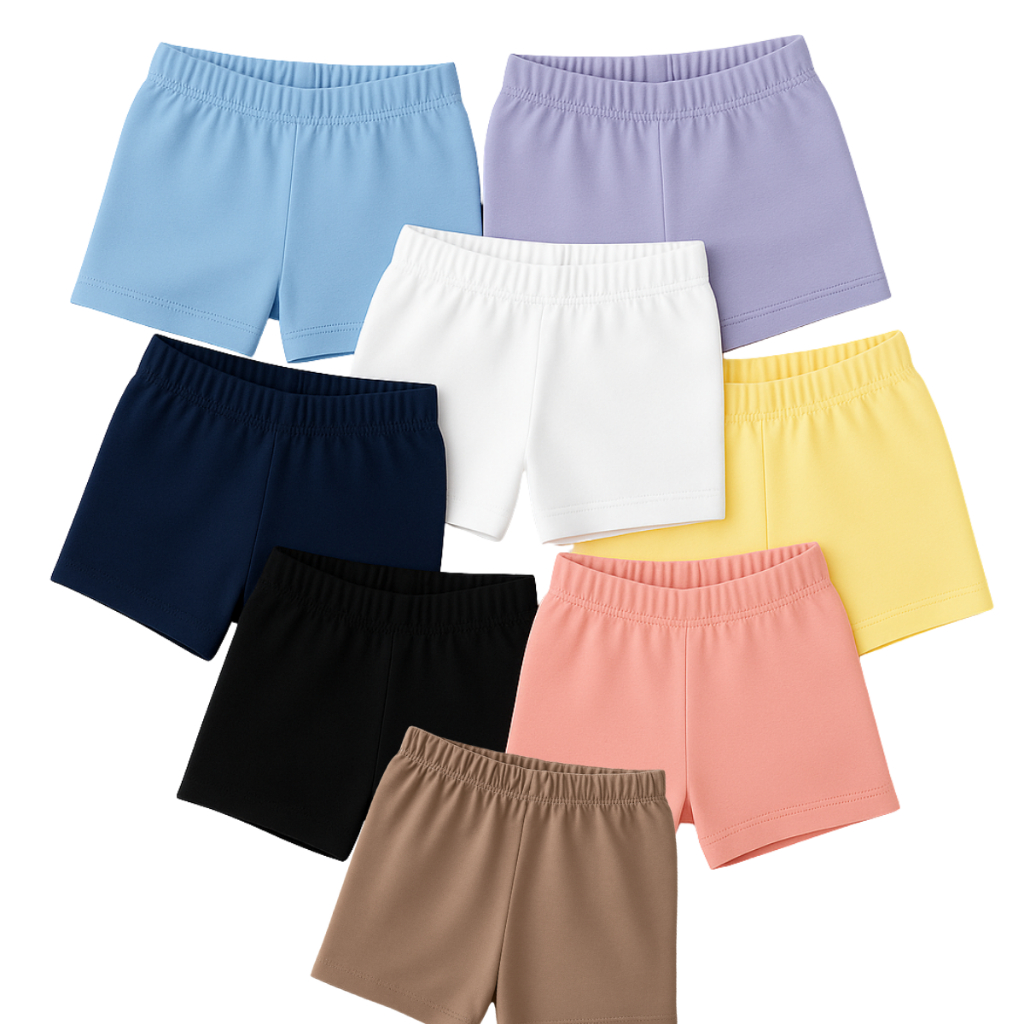 Kit 3 Shorts Curto Cotton Infantil Menina Ideal Pa