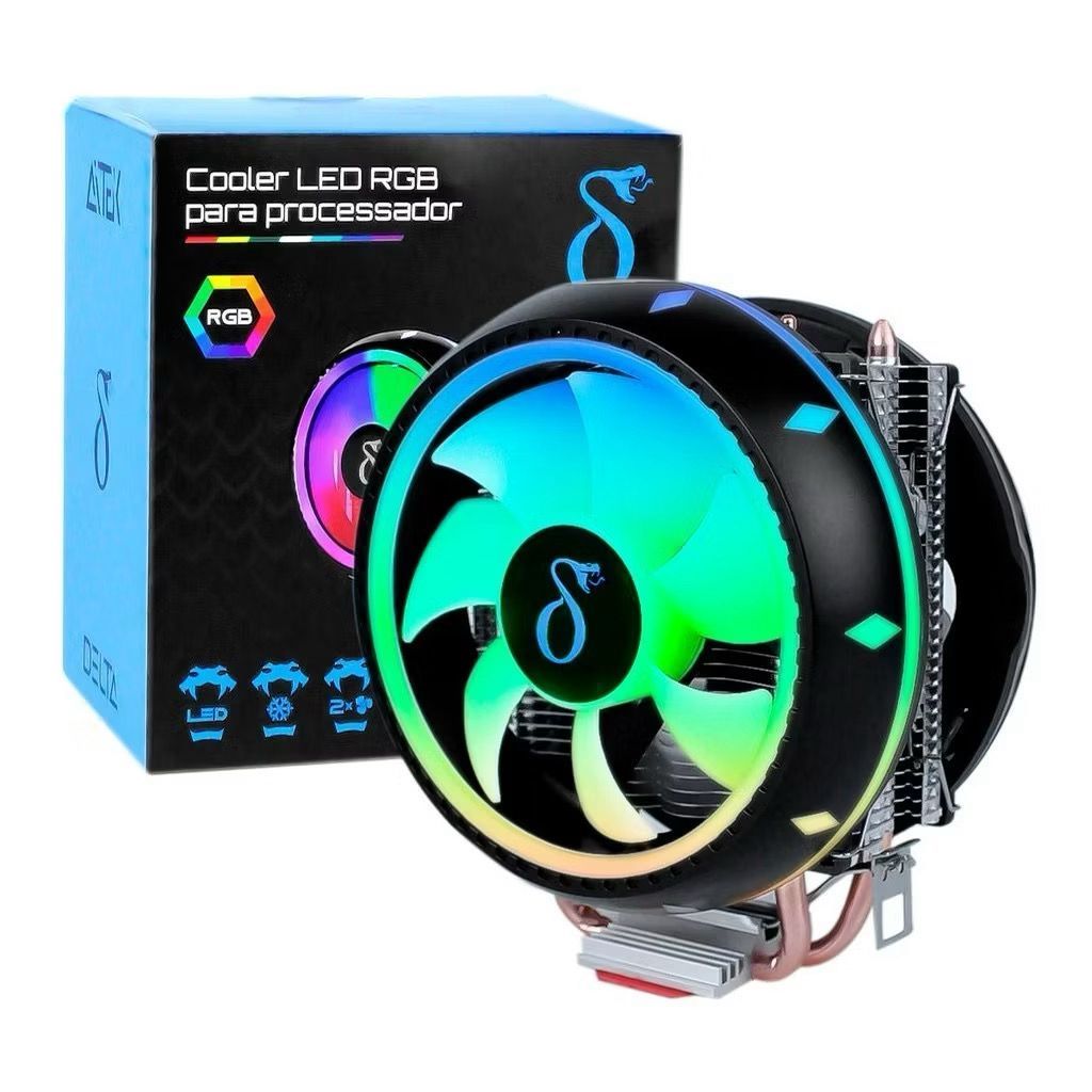 Cooler Fan CPU LED RGB Para Processador Ventoinha 