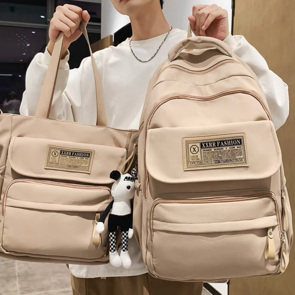 Kit 2 Mochila Bolsa Feminina Masculina Para Escola