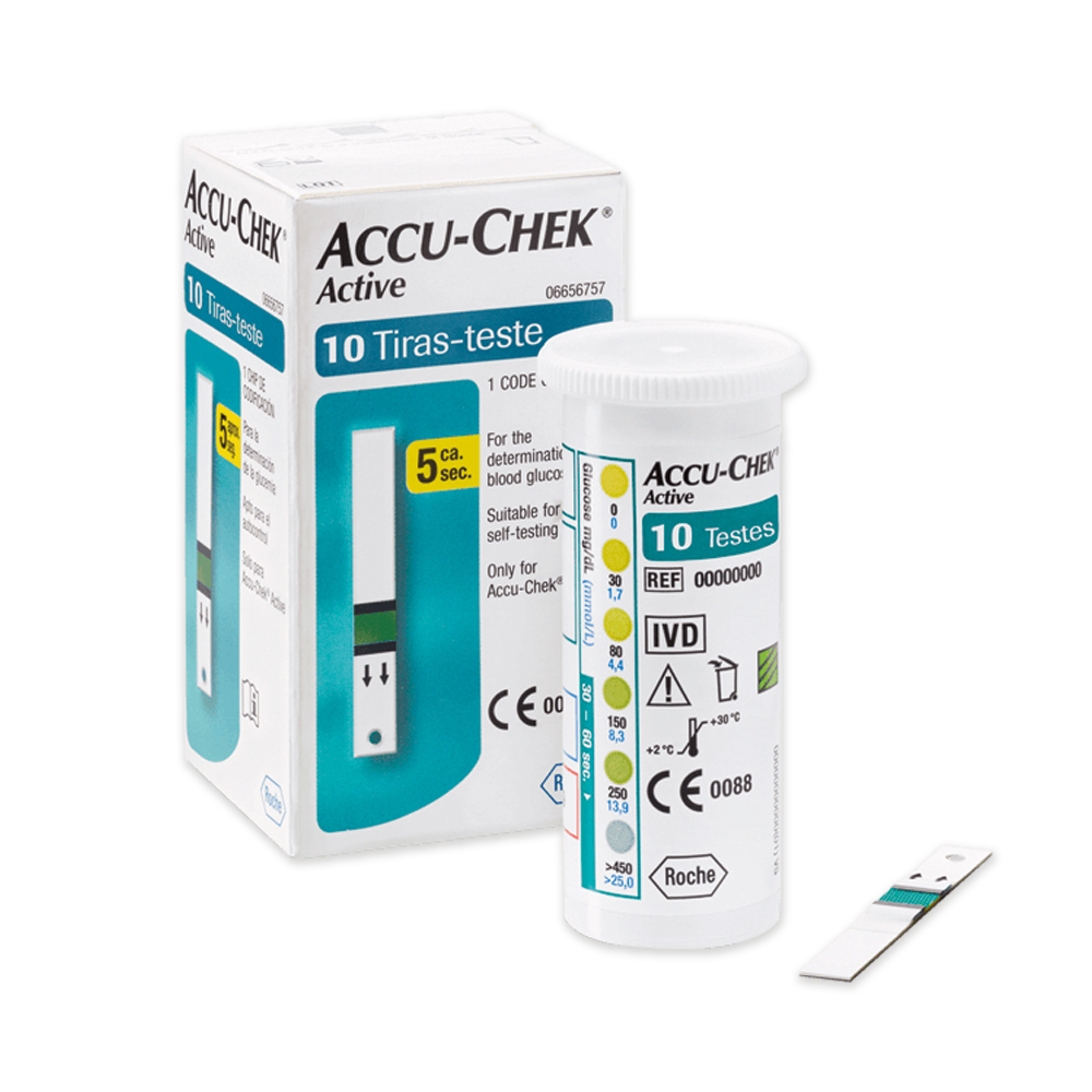 Teste de Glicose Accu-Chek Active com 10 TIRAS 
