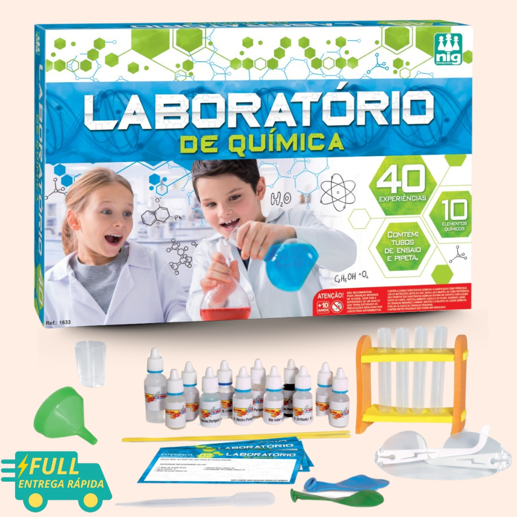 Brinquedo Laboratório de Química Kit Com 40 Expe