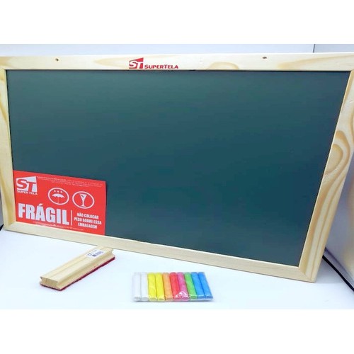Lousa quadro escolar 30×20 com Giz e Apagador