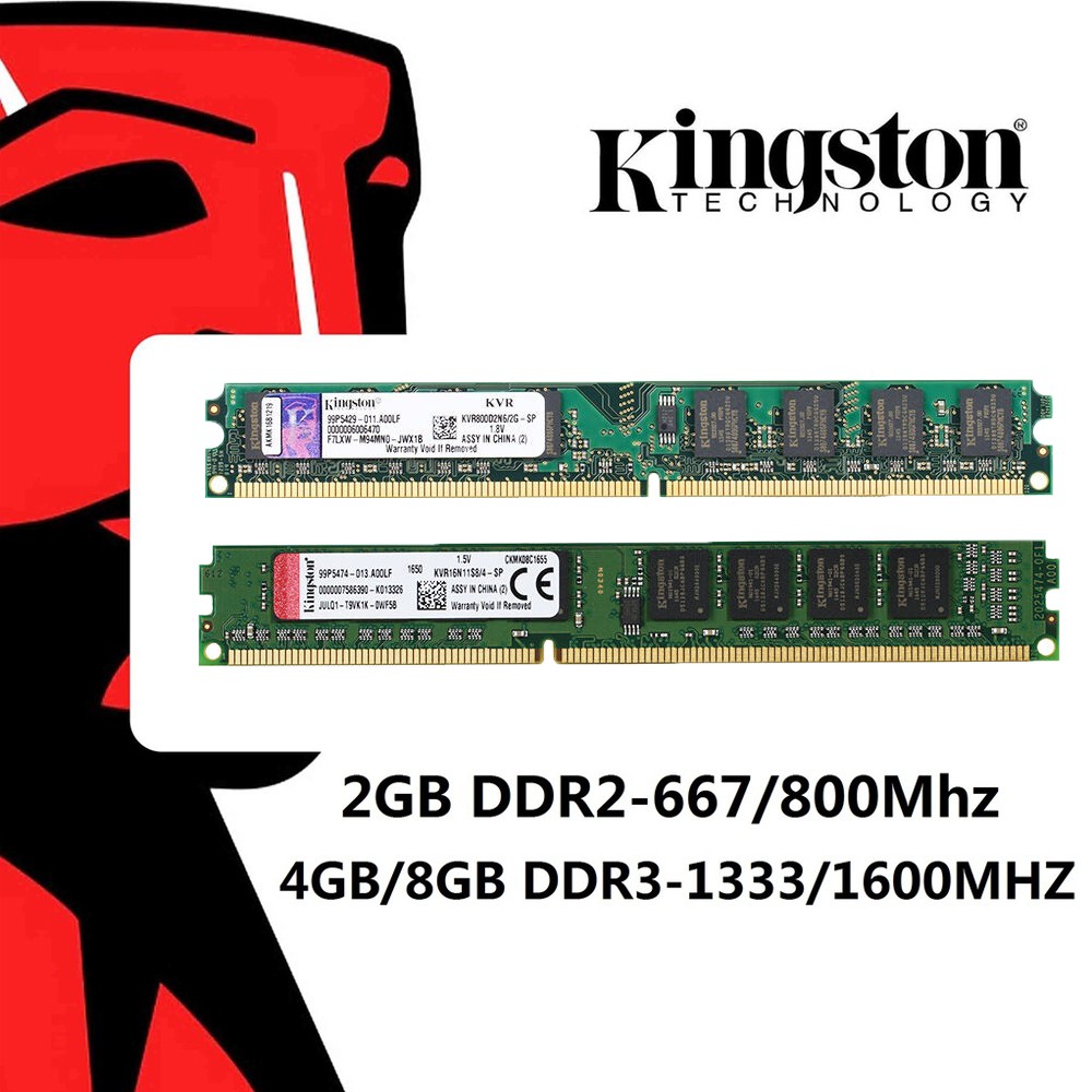 Kingston PC Memória DDR3 8GB 4GB 2GB 1333Mhz 1600