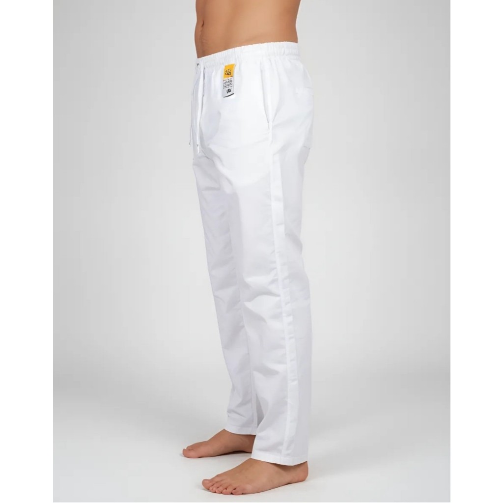 calça branca para uniforme em tactel 3 bolsos cos