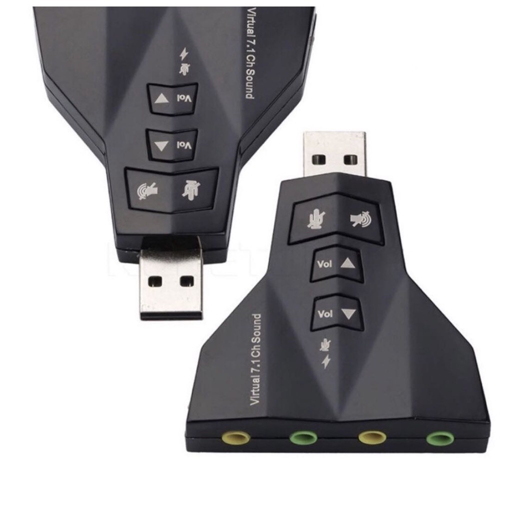 Placa De Som Adaptador Usb 7.1 Para 2 Fone Microfo