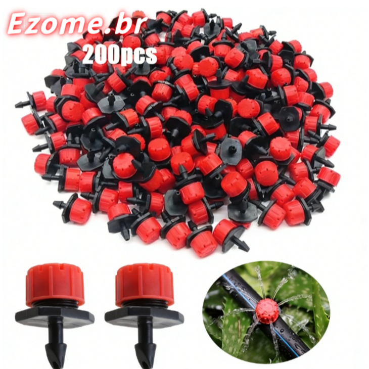 200 pcs Micro Bico Gotejador Ajustável Irrigador 