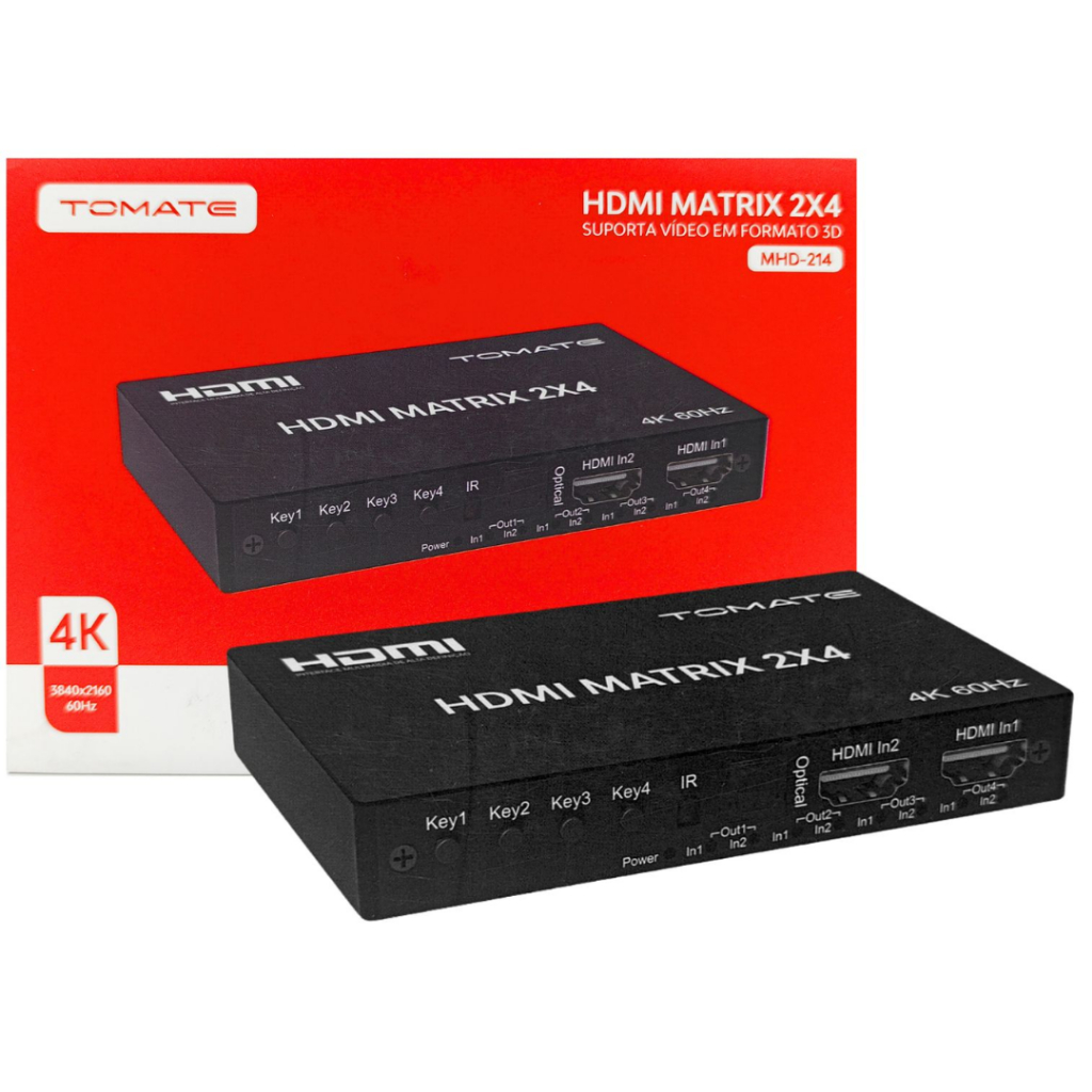 HDMI Matrix 2×2 ou 2×4 4K 60Hz  2 Entrad
