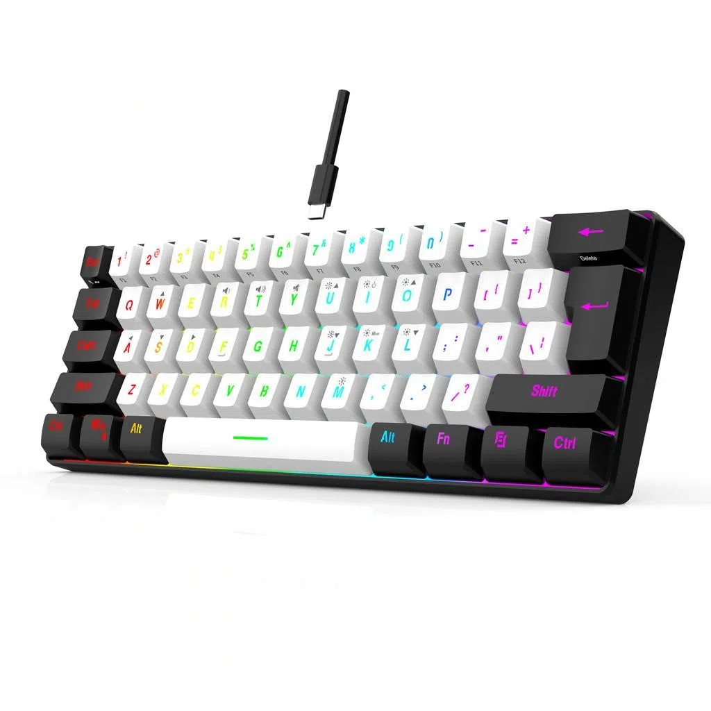Teclado Para Jogos Com Fio 61 Teclas RGB Backlight