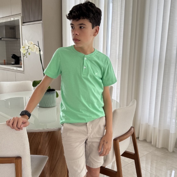 Camisa Gola Padre 100% Algodão | 2 ao 14 | Blusa 