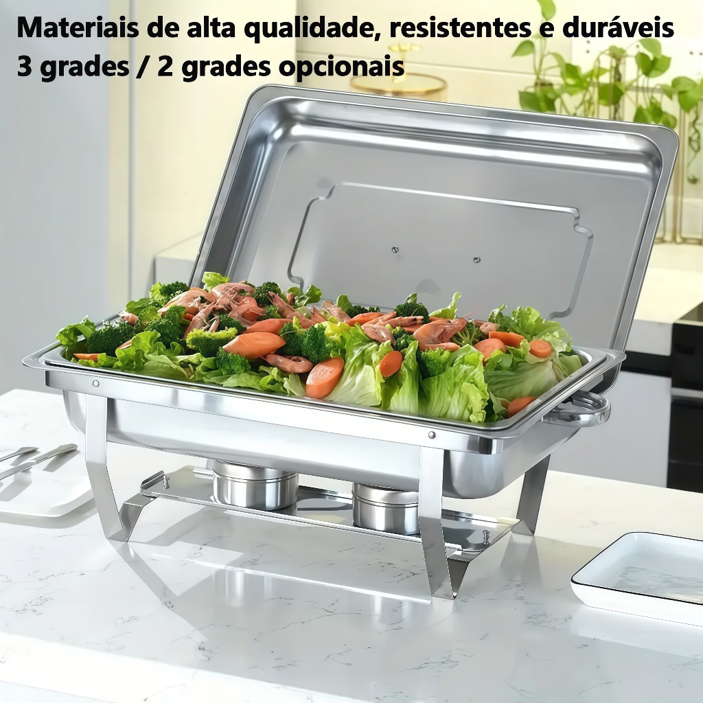 Rechaud Profissional Inox 12L com 1, 2 ou 3 Divis�