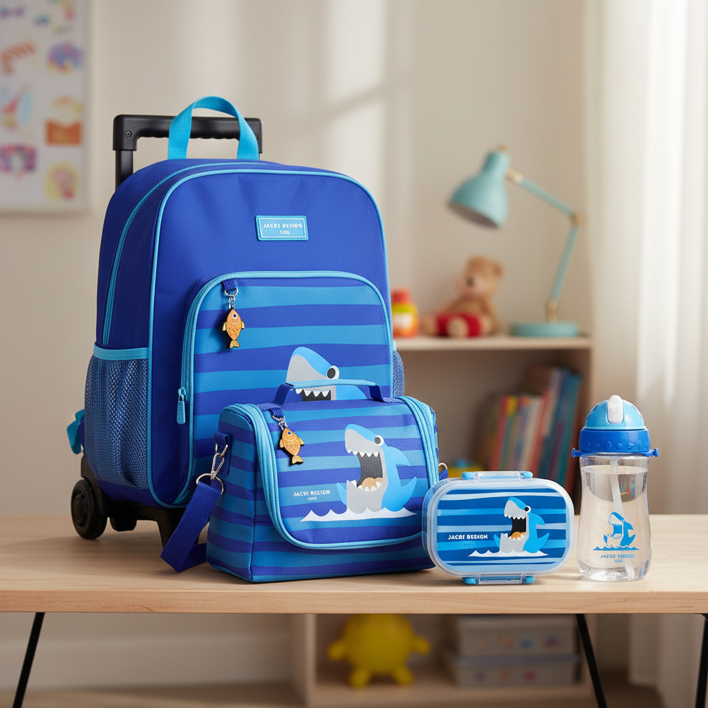 Kit Escolar Infantil Completa com 5 Peças Jacki D
