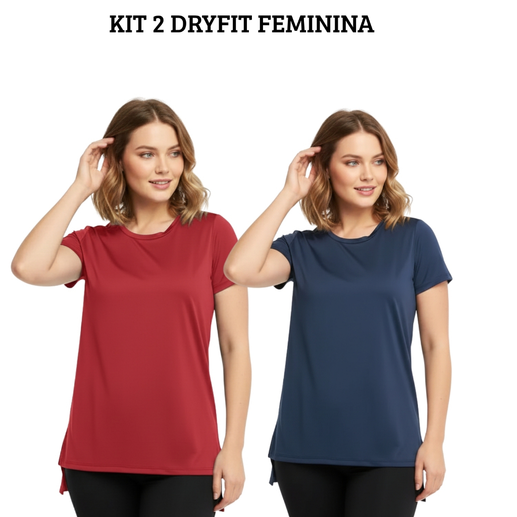 Kit 2 Blusas Feminina Academia Dry Fit Caminhada M