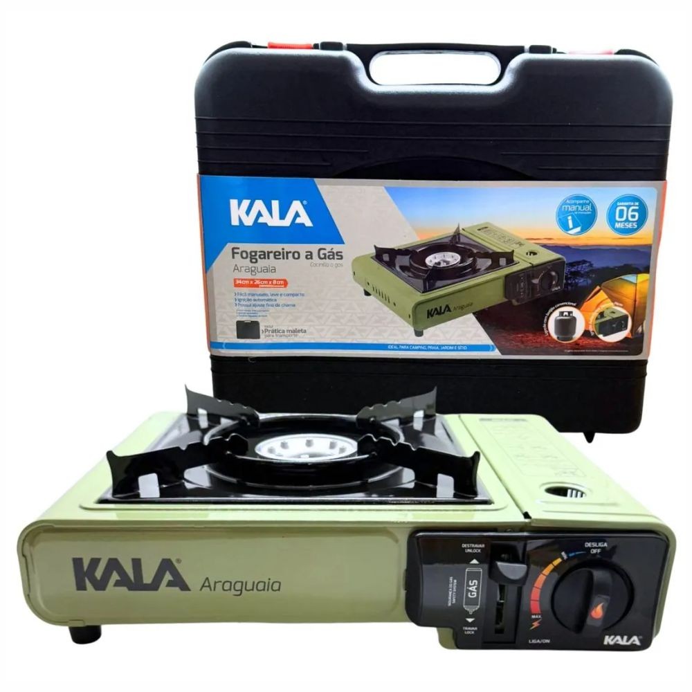 Fogareiro Gás Kala Araguaia Camping Maleta Cartuc