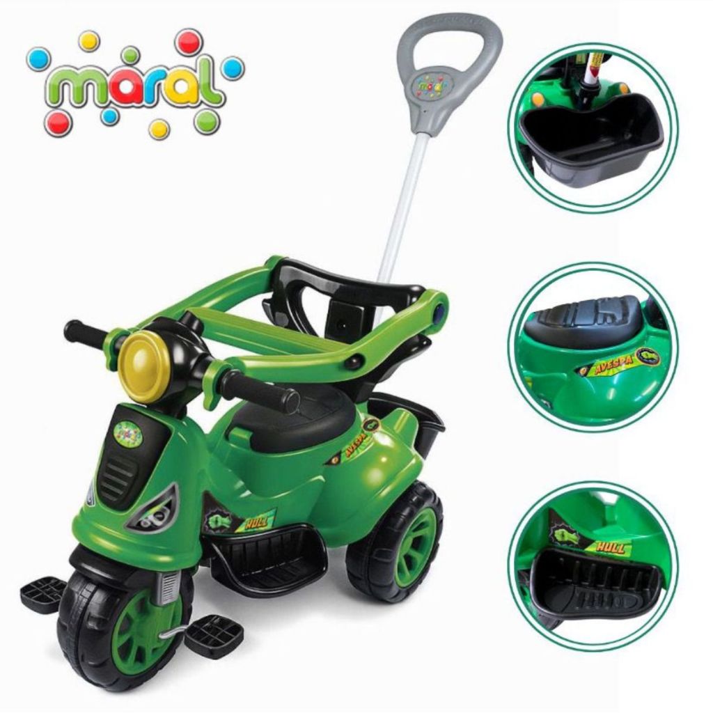 Triciclo Avespa Infantil 2 em 1 Passeio e Pedal Ca