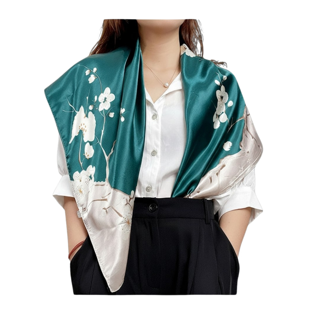 Lenço de Cetim Feminino 90 x 90 cm Cabeça De Cab