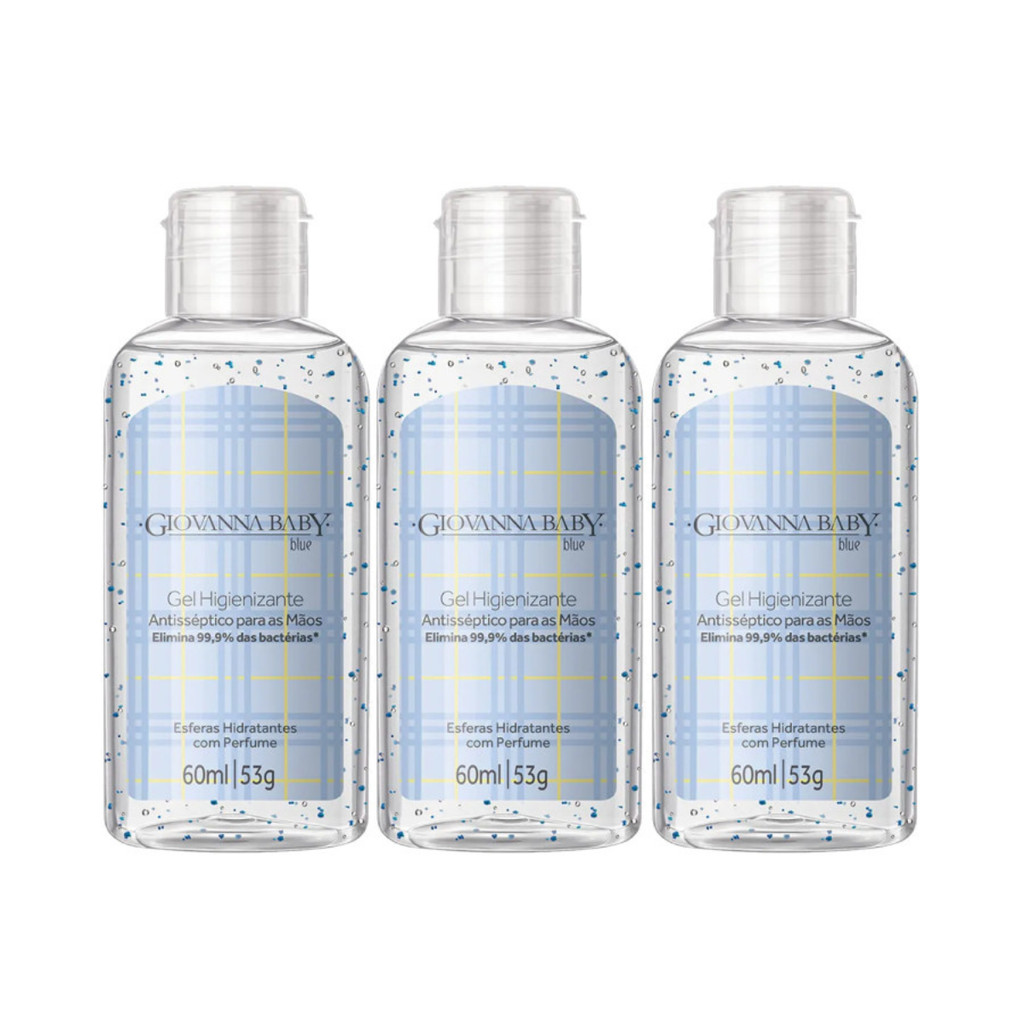 Kit 3 Álcool em Gel Higienizante Giovanna Baby Bl