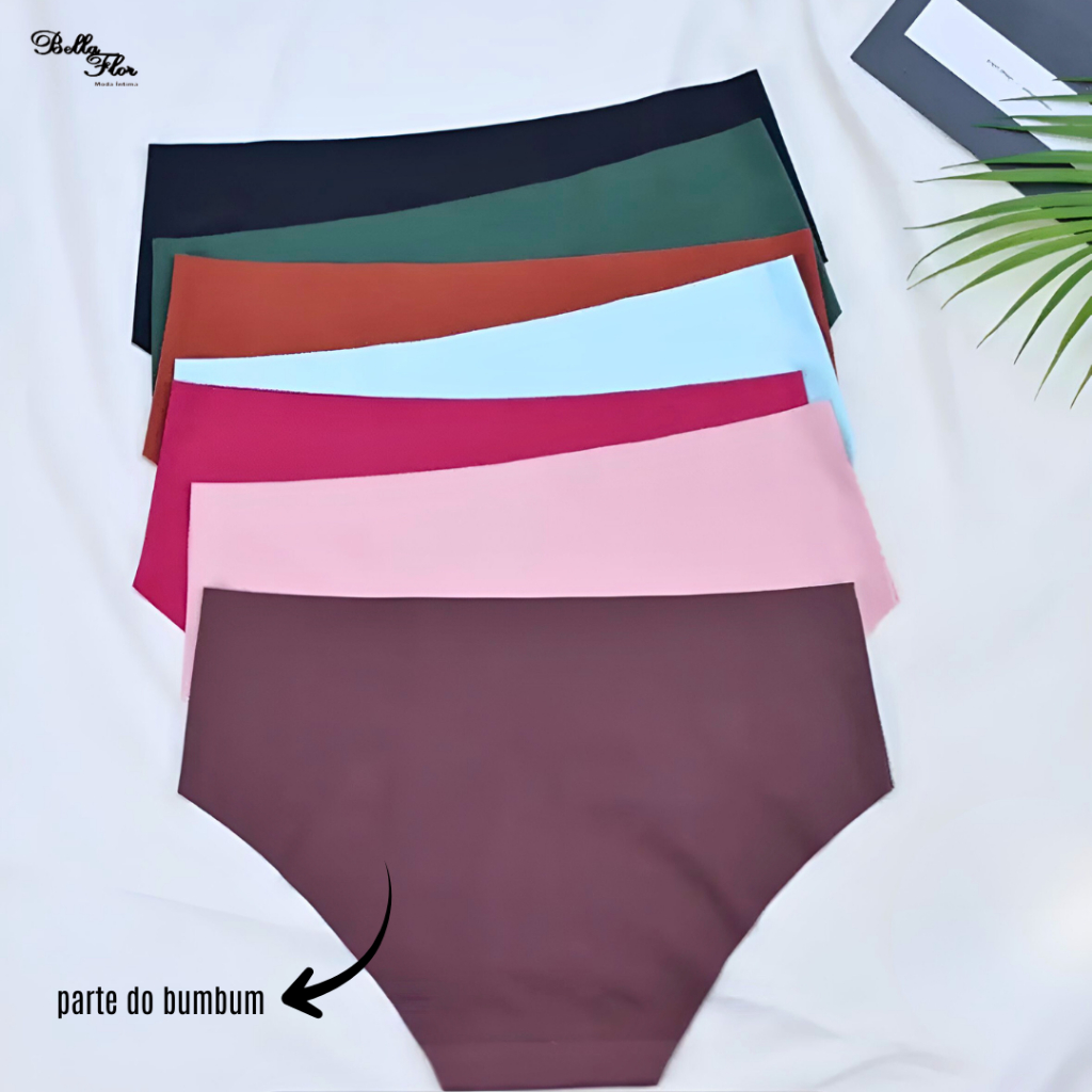 Kit com 10 ou 5 Calcinhas Cós Alto SEM COSTURA Co