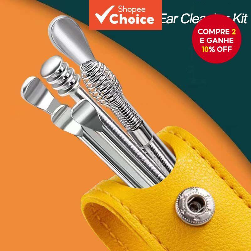 Conjunto De Limpador De Ouvido De Aço Inoxidável