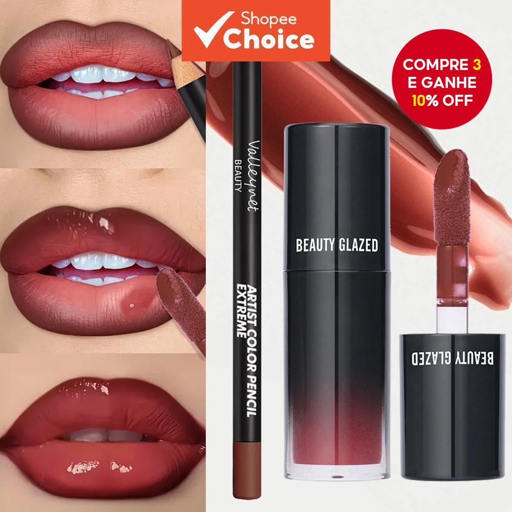 Conjunto De Lábios De Maquiagem Baratos De Veludo
