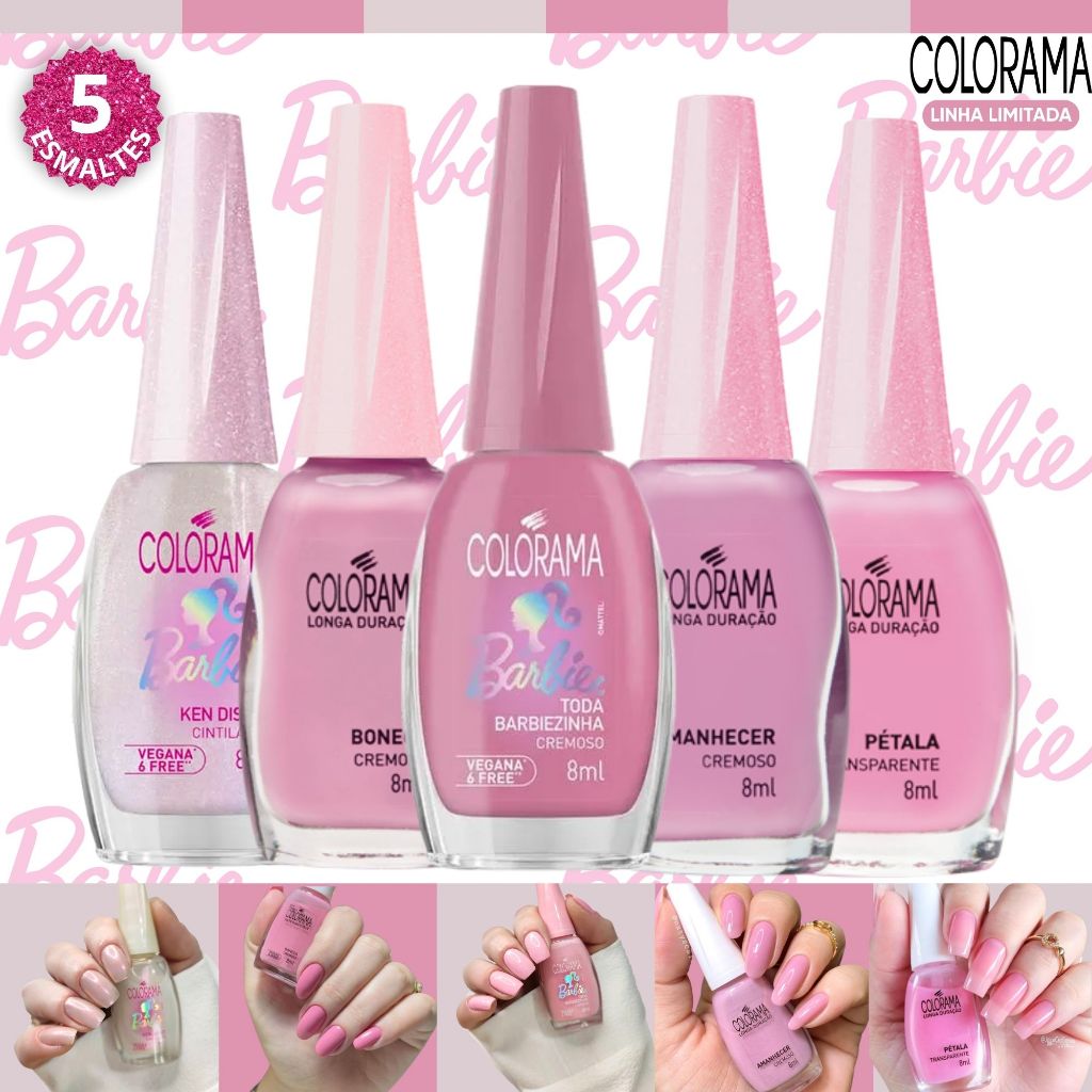 Kit 5 Esmaltes Colorama Tons Rosa Nova Coleção B